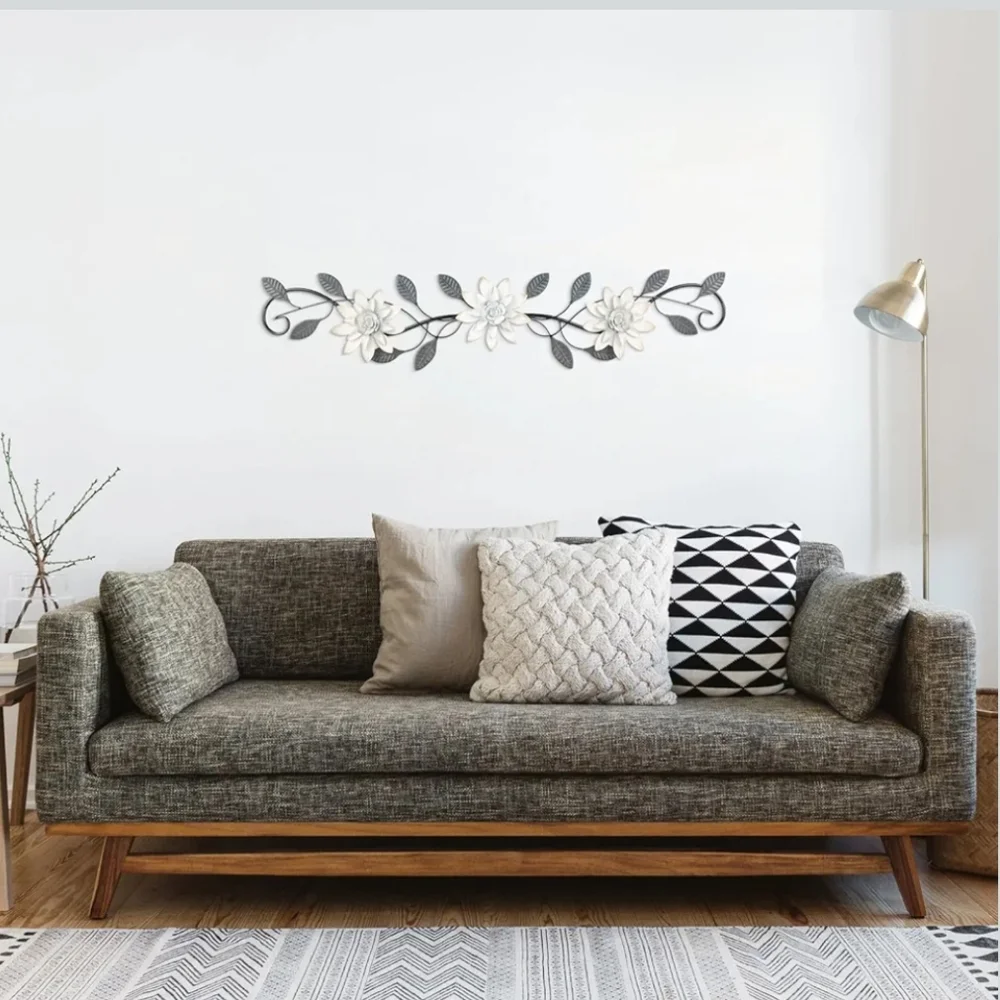 Enchanting Leaves & Flowers Metal Wall Decor